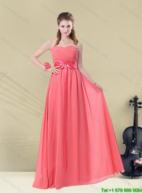 2015 Summer Beautiful  Watermelon Dama Dresses with Ruch and Beading