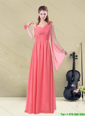 2015 Summer Beautiful  Watermelon Dama Dresses with Ruch and Beading