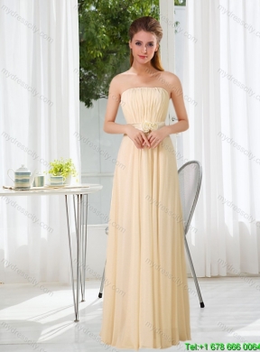 New Arrival Empire Ruching 2015 Summer Floor Length Dama Dresses