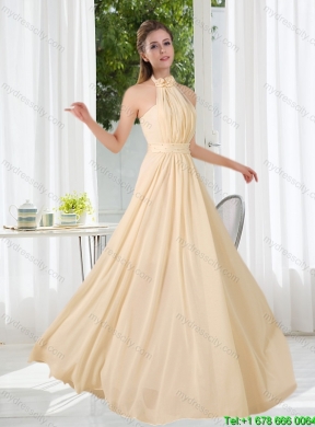 New Arrival Empire Ruching 2015 Summer Floor Length Dama Dresses