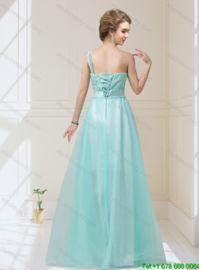 2015  One Shoulder Bridesmaid Dresses with Hand Made Flowers and Bowknot