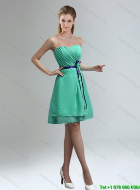 2015 Top Seller Blue And Purple Sweetheart Dama Dresses with Ruches