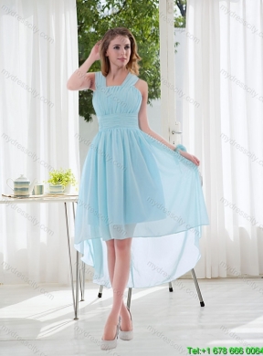 Halter Ruching Pretty 2015 Summer Chiffon Dama Dress