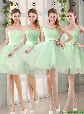 2015 Fall A Line Sweetheart Lace Up Elegant Dama Dress in Apple Green