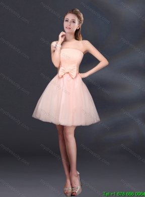 2015 Fall Elegant Lace Up Organza Dama Dress with A Line