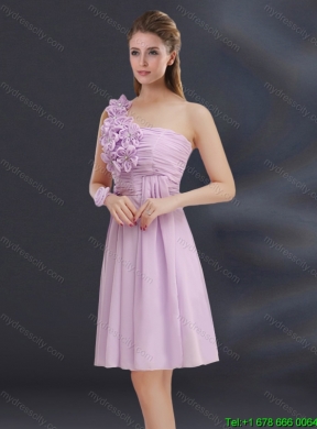 2015 New Style Hand Made Flowers Sweetheart Dama Dress with Ruching