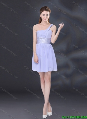 2015 Summer Elegant Chiffon Lace Up Dama Dress in Lavender