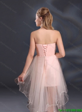 Appliques Strapless Ruffles Organza 2015 Summer Top Seller Dama Dresses