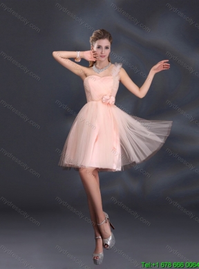 Baby Pink Mini Length 2015 New Arrival  Dama Dresses