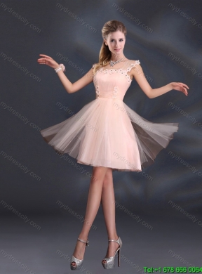 Baby Pink Mini Length 2015 New Arrival  Dama Dresses