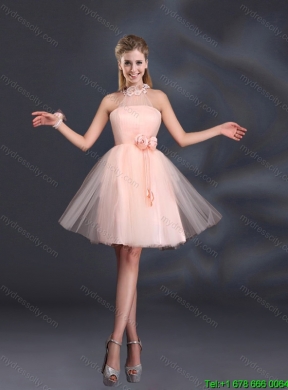 Baby Pink Mini Length 2015 New Arrival  Dama Dresses