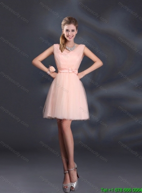 Baby Pink Mini Length 2015 New Arrival  Dama Dresses