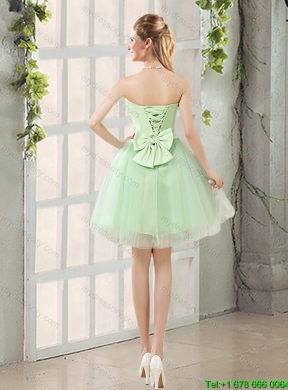 Pretty 2015 Summer Strapless A Line Dama Dress with Lace Up