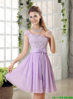 2015 Summer Perfect Chiffon Dama Dress with Ruching Bowknot