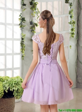 2015 Summer Perfect Chiffon Dama Dress with Ruching Bowknot