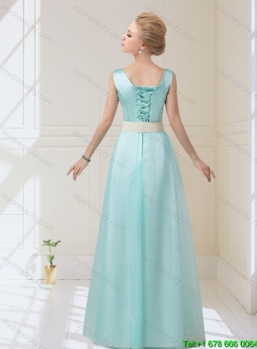 Perfect V Neck Floor Length Dama Dresses with Bowknot for 2015 Fall