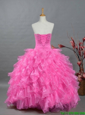 2015 Beautiful Quinceanera Dresses with Sweetheart in Organza