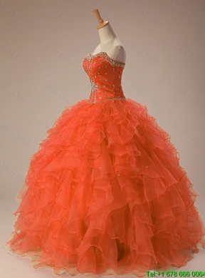 2015 Gorgeous Sweetheart Beaded Quinceanera Gowns in Organza