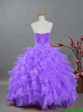 2015 Summer Ball Gown Sweetheart Beading Quinceanera Dresses