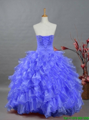 2015 Perfect Sweetheart Dresses for Quinceanera with Beading and Ruffles