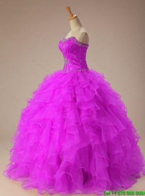 2015 Summer Sweetheart Quinceanera Dresses with Beading