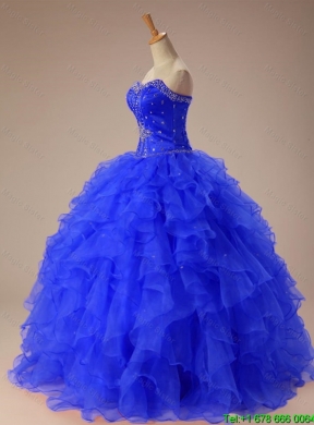 Artistic Beaded and Ruffles Quinceanera Dresses in Organza