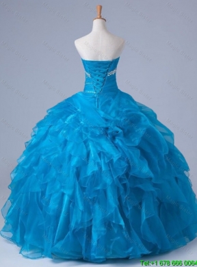 Beading and Ruffles Strapless Quinceanera Dresses for 2015