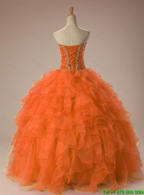 Inexpensive Sweetheart Beaded Quinceanera Dresses in Organza