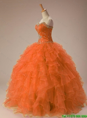 Inexpensive Sweetheart Beaded Quinceanera Dresses in Organza