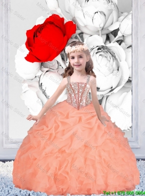 Sturning Straps and Beaded Quinceanera Dresses and Baby Pink Short Dama Dresses and Cute Orange Little Girl Dresses and Feminine Mini Length Prom Dresses