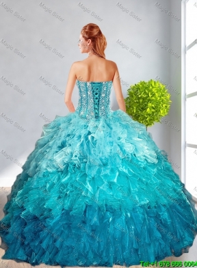 2016 Summer Discount Multi Color Quinceanera Gown with Ruffles and Beading