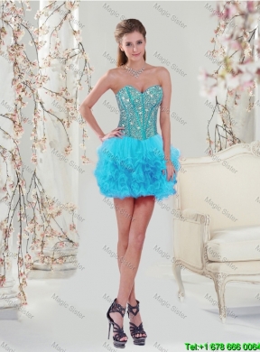 2016 Summer Popular Ball Gown Quinceanera Dresses with Beading and Ruffles