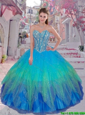 Luxurious 2016 Fall Ball Gown Detachable Quinceanera Dresses in Multi Color