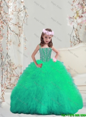 2016 Summer Cheap Sweetheart Beaded and Ruffles Detachable Sweet 16 Dresses in Turquoise