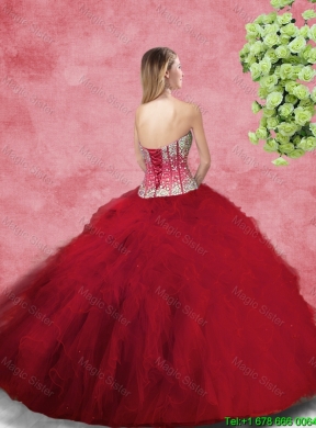 Gorgeous Ball Gown Sweetheart Quinceanera Gowns with Beading and Ruffles