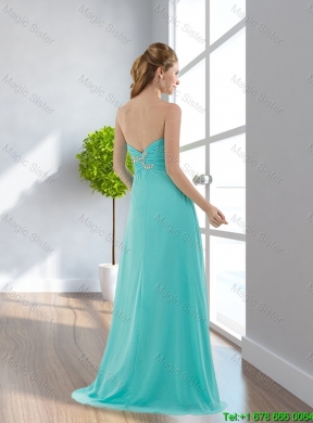 2016 Elegant Empire Floor Length Applique Prom Dresses with Beading