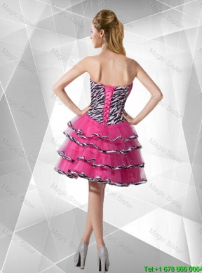 2016 Spring Discount A Line Strapless  Prom Dresses with Ruffled Layers