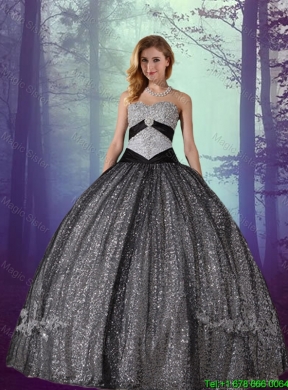 2015 Fall Classical Ball Gown Sweetheart Appliques Matching Sister Dresses in Black