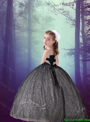 2015 Fall Classical Ball Gown Sweetheart Appliques Matching Sister Dresses in Black