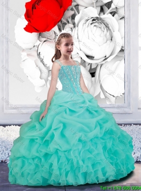 2015 Winter New Style Ball Gown Straps Matching Sister Dresses in Turquoise