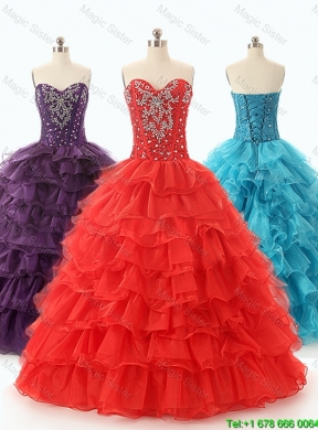 Beautiful Dark Purple Quinceanera Dresses with Ruffled Layers