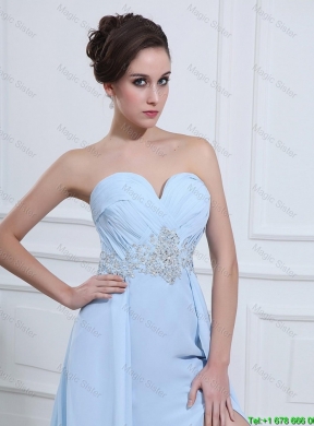 Customize Sweetheart Appliques and Beading Prom Dresses in Light Blue