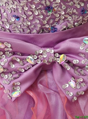 Pretty Sweetheart Bowknot and Beaded Short Prom Gowns in Multi Color