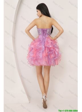 Pretty Sweetheart Bowknot and Beaded Short Prom Gowns in Multi Color