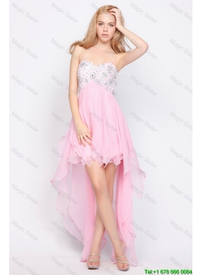 Wonderful Empire Sweetheart High Low Prom Dresses with Beading