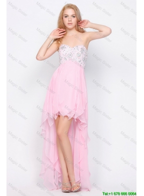 Wonderful Empire Sweetheart High Low Prom Dresses with Beading