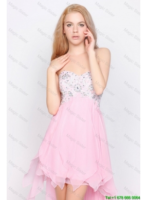 Wonderful Empire Sweetheart High Low Prom Dresses with Beading