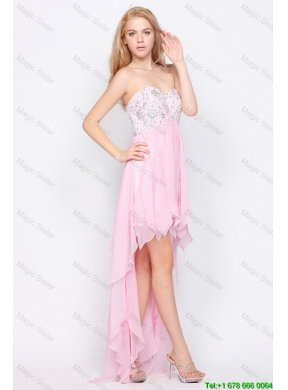 Wonderful Empire Sweetheart High Low Prom Dresses with Beading