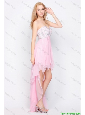 Wonderful Empire Sweetheart High Low Prom Dresses with Beading