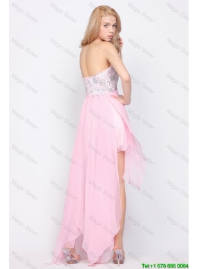 Wonderful Empire Sweetheart High Low Prom Dresses with Beading